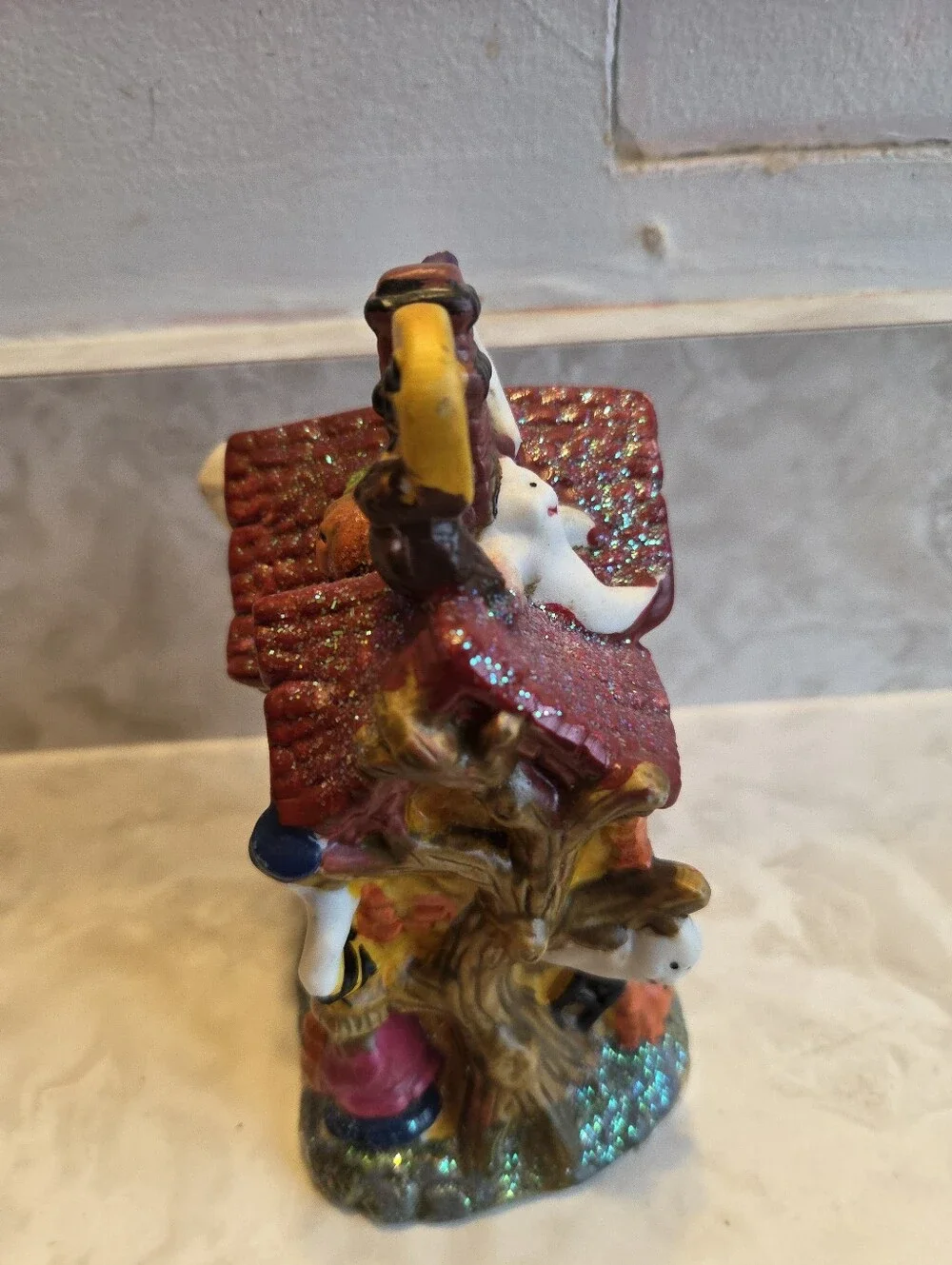 VTG Halloween Haunted House Small Village Figurine 5” Hand Painted Ghost Decor